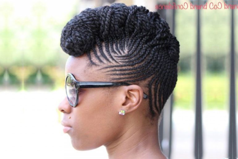 natural hairstyles: braided updo